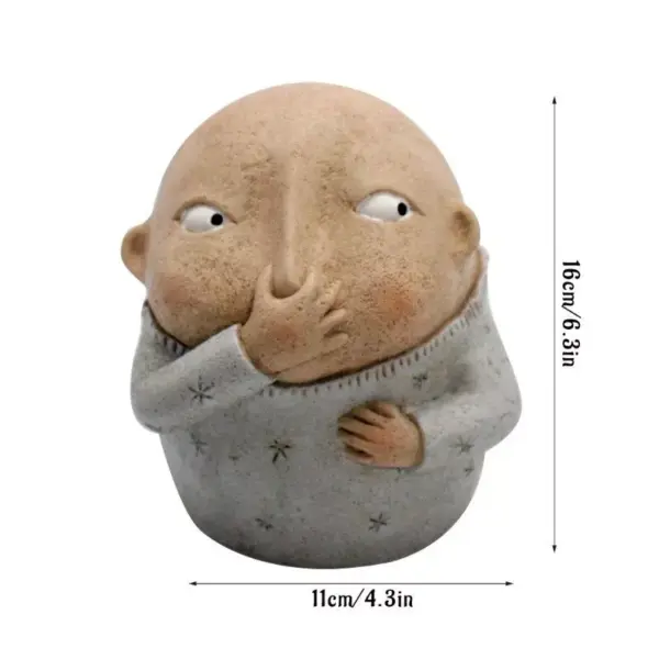 Charming Resin Boy Nose-Plugging Sculpture