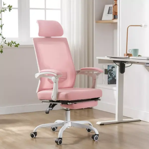 103458-cef1b5.webp Ergonomic Mesh Office Chair with Adjustable Footrest and Headrest