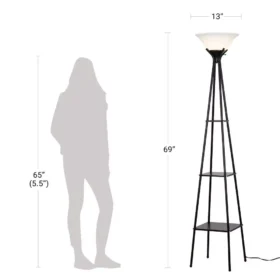 103504-26246e.webp 69" Charcoal Metal Floor Lamp with Built-In Shelves for Home Decor