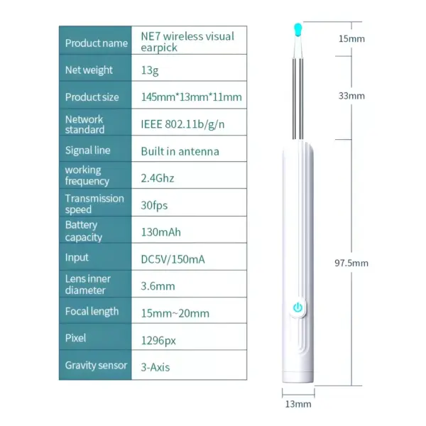 Smart Visual Ear Otoscope Endoscope Wax Removal Tool