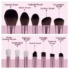 12 Pcs Grapes Purple Makeup Brush Set