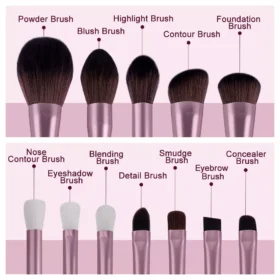 12 Pcs Grapes Purple Makeup Brush Set