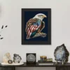 American Flag Bald Eagle Framed Vertical Poster - Printed Poster - Patriotic Framed Vertical Poster