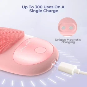 Waterproof Electric Silicone Facial Cleansing Brush with Vibration Massage