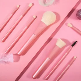 Professional 8-Piece Pink Makeup Brush Set