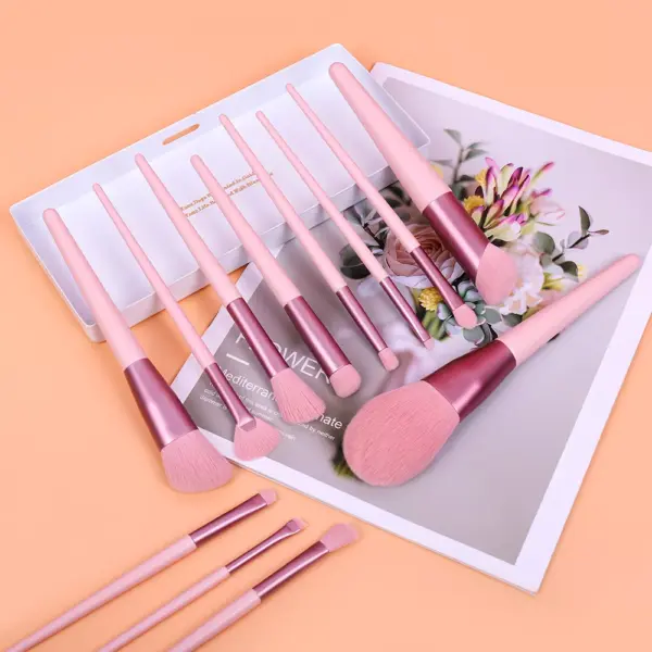 96151-69fc11.webp 12-Piece Pink Makeup Brush Set for Foundation, Powder, Blush & Eyeshadow