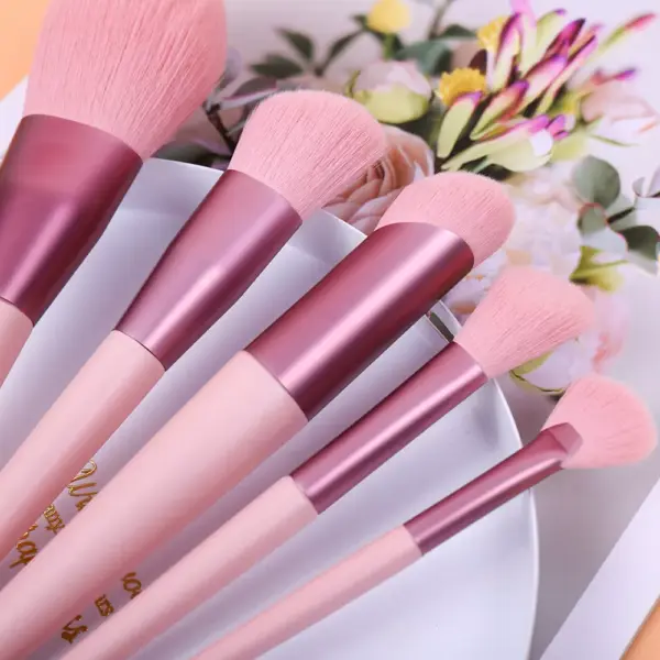 96151-fe8e10.webp 12-Piece Pink Makeup Brush Set for Foundation, Powder, Blush & Eyeshadow