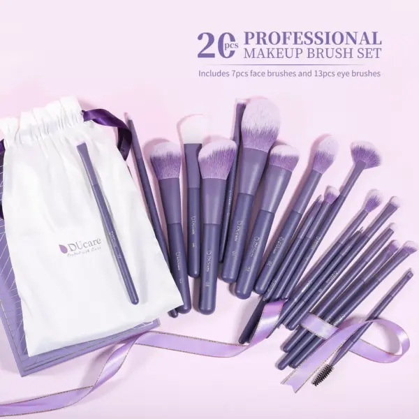 Professional 20pcs Purple Makeup Brush Set