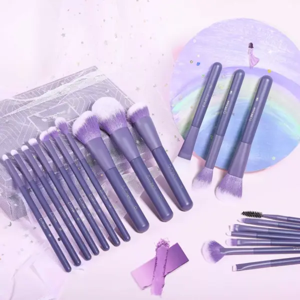 Professional 20pcs Purple Makeup Brush Set