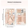 Rose Gold Stainless Steel Nail Art & Grooming Kit