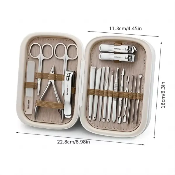 Professional 18-Piece Stainless Steel Nail and Foot Care Set
