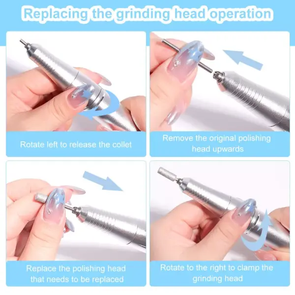 Professional High-Speed Rechargeable Nail Drill Machine with LCD Screen