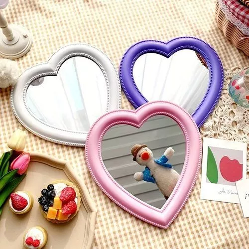 Heart-Shaped Decorative Wall & Desk Mirror for Home Decor