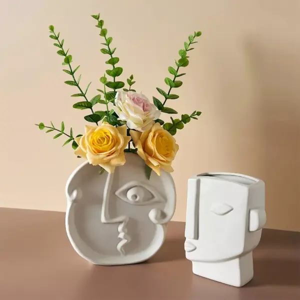 Creative Nordic Ceramic Face Vase
