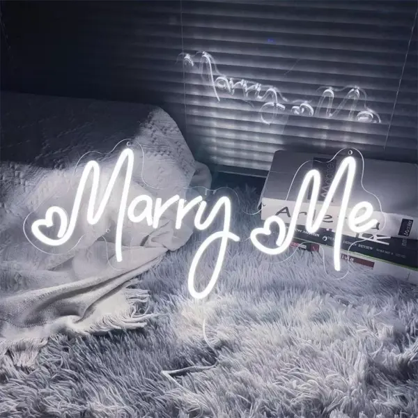 LED Neon "Marry Me" Proposal & Wedding Decor Light Sign