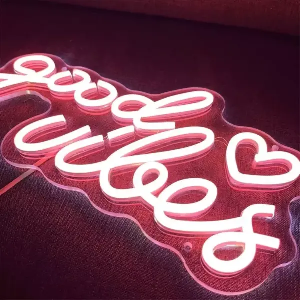 LED Neon "Good Vibes" Sign for Beauty, Gaming, and Party Decor