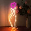 96787-6e9a99.webp USB Powered Heart & Finger Neon Sign Light for Romantic Decor