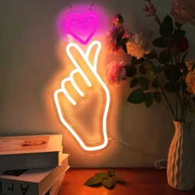 96787-d2c7ba.webp USB Powered Heart & Finger Neon Sign Light for Romantic Decor