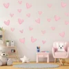 Pink Heart Wall Decals Set