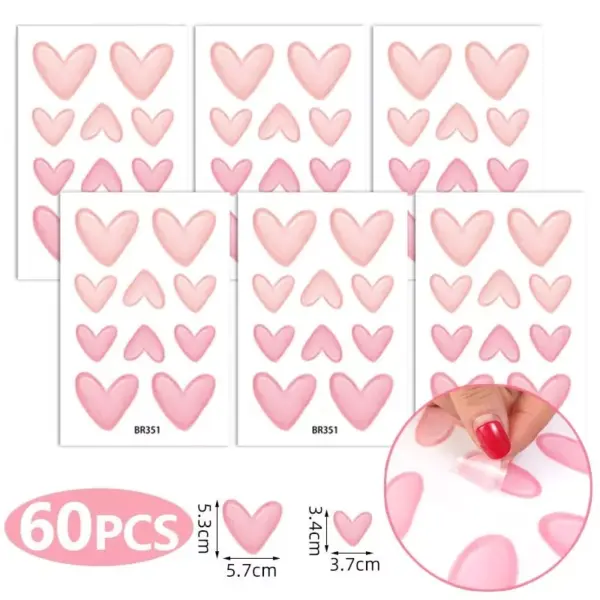 Pink Heart Wall Decals Set
