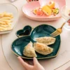Heart-Shaped Ceramic Plate for Western Cuisine & Desserts