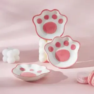96807-c3af47.webp Cute Cat's Paw Ceramic Dessert Plate