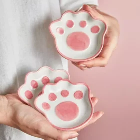 Cute Cat's Paw Ceramic Dessert Plate
