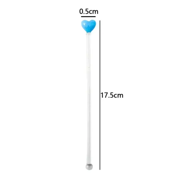 Colorful Heart-Shaped Glass Stirring Rod for Drinks & Decor