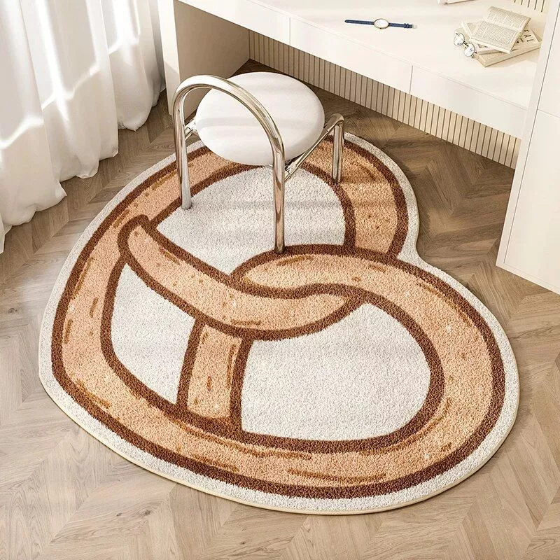 Chic Cartoon Peach Heart Plush Rug
