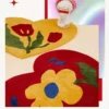 Heart-Shaped Fluffy Flower Entrance & Bathroom Rug