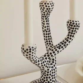 97416-c308c3.webp Modern Ceramic Candle Holder with Polka Dot Pattern