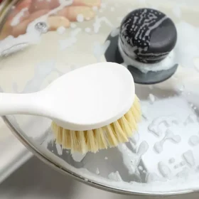 Wooden Long Handle Kitchen Cleaning Brush - Eco-Friendly Dish & Pot Scrubber
