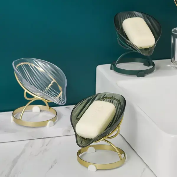 Elegant Leaf-Shaped Soap Dish Holder