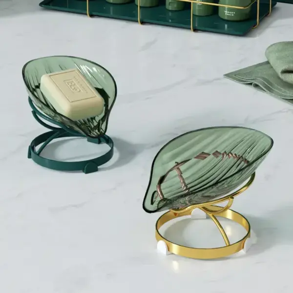 Elegant Leaf-Shaped Soap Dish Holder