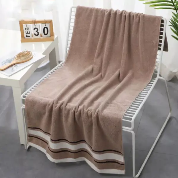 Soft Striped Cotton Bath Towel