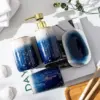 97955-1b4ec3.webp Elegant Blue Starry Sky Ceramic Bathroom Set
