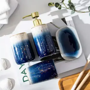 97955-1b4ec3.webp Elegant Blue Starry Sky Ceramic Bathroom Set