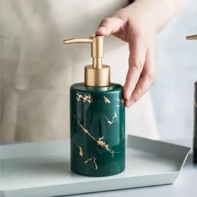 Marbled Ceramic Hand Sanitizer Bottle - Stylish Lotion Dispenser