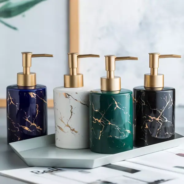 97978-33fecc.webp Marbled Ceramic Hand Sanitizer Bottle - Stylish Lotion Dispenser