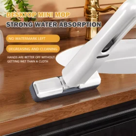 Mini Mop with Powerful Squeeze – Compact Folding Mop for Home, Car, Desk & Windows
