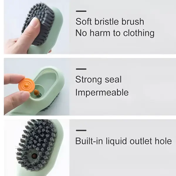 Automatic Liquid-Dispensing Soft Shoe & Laundry Cleaning Brush