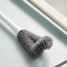 360° Long Handle Baby Bottle Brush - Soft Food-Grade Cleaning Brush