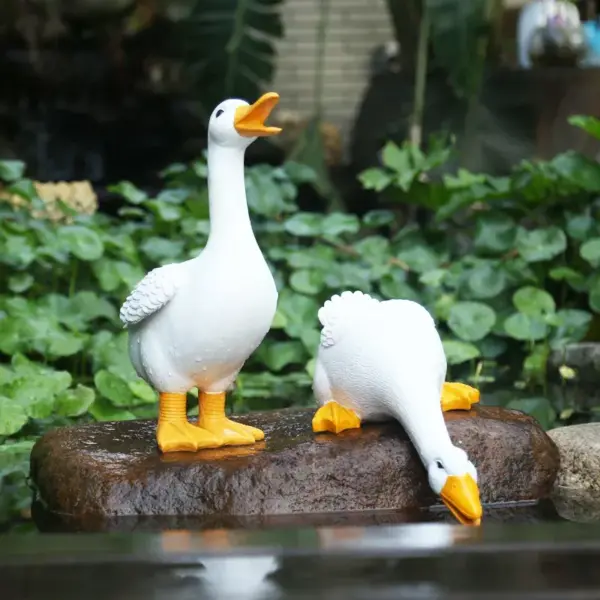 Charming Duck Figurine Sculptures for Home and Garden Decor