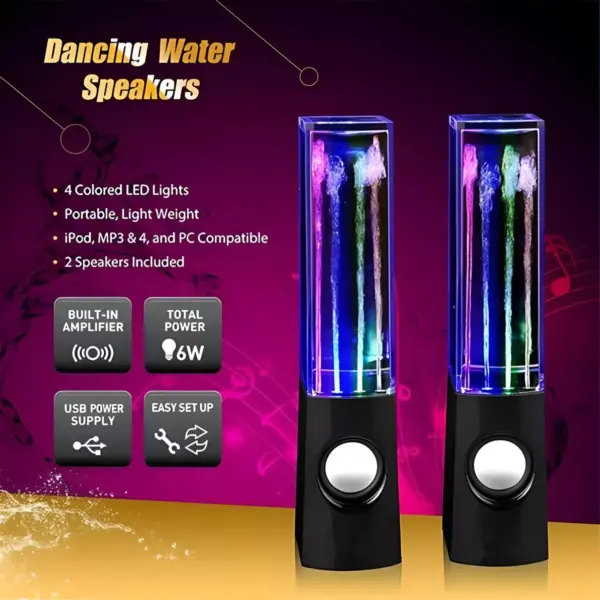 Water Dancing LED Fountain Light Speakers