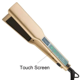 98190-0e0363.webp Gold Titanium Professional Flat Iron with Touch Screen & Wide Plates