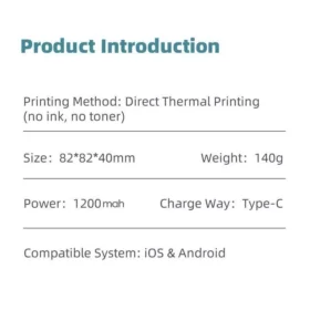 Bluetooth Pocket Thermal Printer - Wireless, Inkless & Portable for On-the-Go Printing
