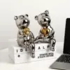 Light Luxury Ceramic Bear Ornament