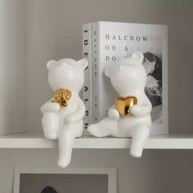 Light Luxury Ceramic Bear Ornament