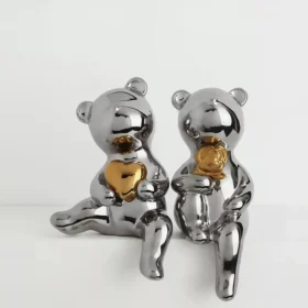 Light Luxury Ceramic Bear Ornament