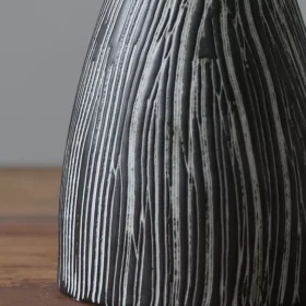98644-518d2b.webp Striped Ceramic Vase - Japanese Style, Handcrafted Tabletop Flower Vase, Simple Decor